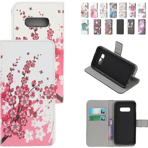 Fashion Painted Wallet Card Slot Phone Case For Samsung Galaxy S21 S20 Ultra FE S10 Lite S9 S8 Plus S7 S6 Edge S5 Magnetic Cases
