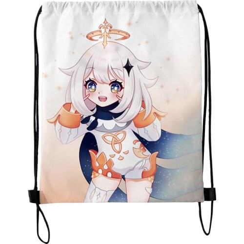 Paimon 3D Merch Fashion Style Student Shoulder Storage Bag Drawstring Travel Beach Backpack Toys Shoes