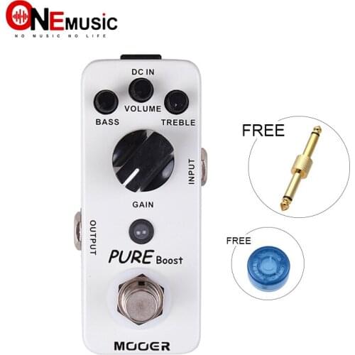 MOOER Micro Series Pure Boost Effect Guitar Pedal Compact Pedal True Bypass 2 band EQ with Gold Pedal Connector