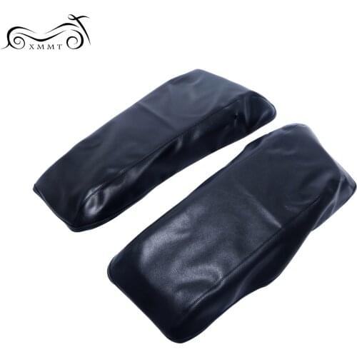 Motorcycle Black Vinyl Saddlebag Lid Bra Covers For Harley Touring Electra Street Tri Glide Road King FLHTK FLHTKL 2014-Up