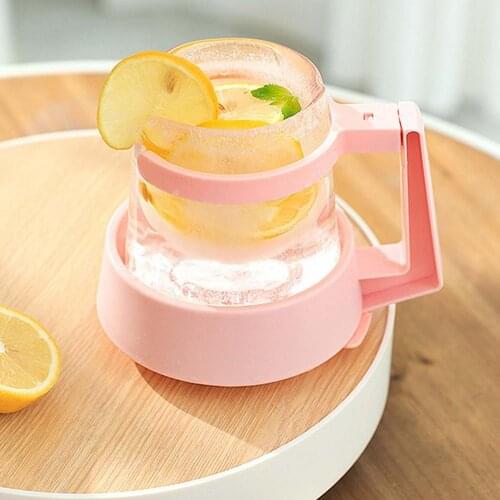 Cold Drink Ice Cup Set With Lid Cover Mug Anti-frostbite Handle Food Grade PP Freezing Soy Milk Coffee Juice Beer Cup