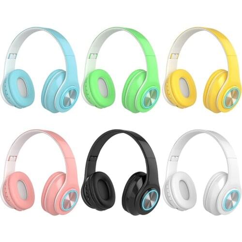 Macaron Headphone B39 Portable Wireless Bluetooth 5.0 Cute Girl Foldable Headset HIFI Stereo Earphone With MIC TF Card CVC6.0