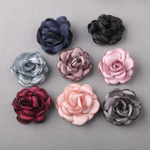 New Arrival Trendy Fabric Flowers Flatback Handmade DIY Jewelry Findings Girls Hair Jewelry Garment Shoes handbag Decor Flower