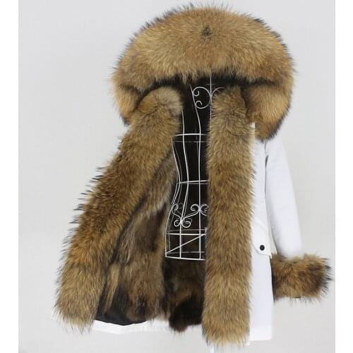 OFTBUY 2021 Long Waterproof Parka Real Fur Coat Winter Jacket Women Hood Natural Raccoon Fox Fur Outerwear Streetwear Detachable