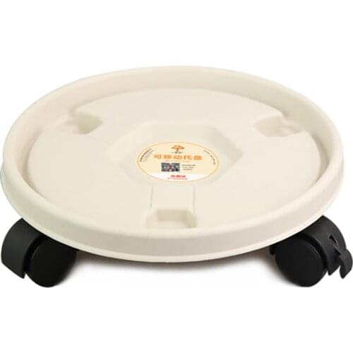 Plant Stand Movable Holder Caster Wheels Pallet Plastic Vase With Rollers Garden For Women Girls Round Removable Flower Pot Tray