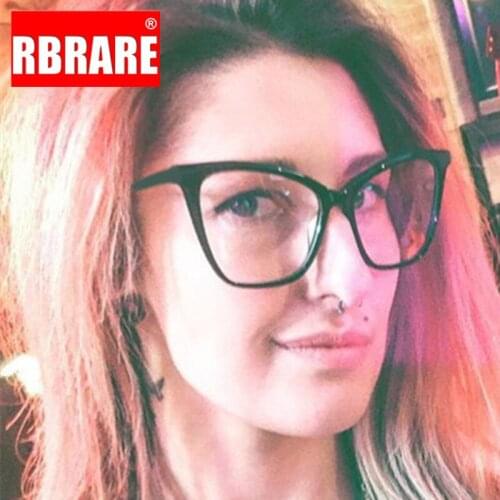 RBRARE Cat Frame Glasses Women Oversized Eyeglasses Frame Women Clear Lens Eye Glasses Frames for Women Anti Blue Light Glasses