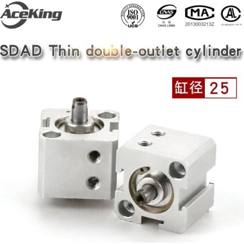 SDAD25X10X15X20X25\30\35\40\45X50\75\100BS double-shaft thin cylinder SDAD SDAD25-10 SDAD25-15 SDAD25-20 SDAD25-25 SDAD25-30