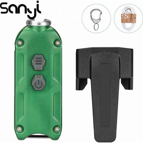 LED Mini Keychain Light Flashlight Torch Lamp XP-G2 S3 LED Flashlight USB Charging Lamp with Clip&4 Mode Outdoor Lighting