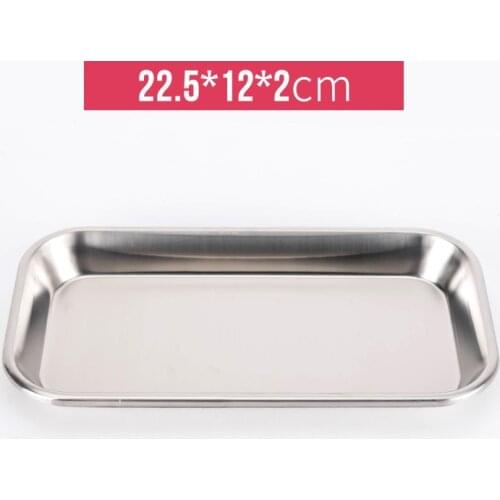 2 PCS 12cm x 22.5cm Stainless Steel Dental Holder Plate Dish Dentistry Instrument Lab Surgical Tray Equipment Tray Dentist tools