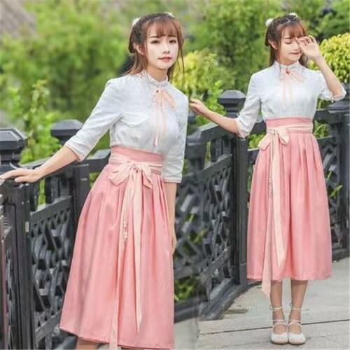 Ancient Hanfu Chinese Traditional Folk Dance Stage Performance Costume Oriental Tang Dynasty Princess Dresses Skirt Tops Outfits