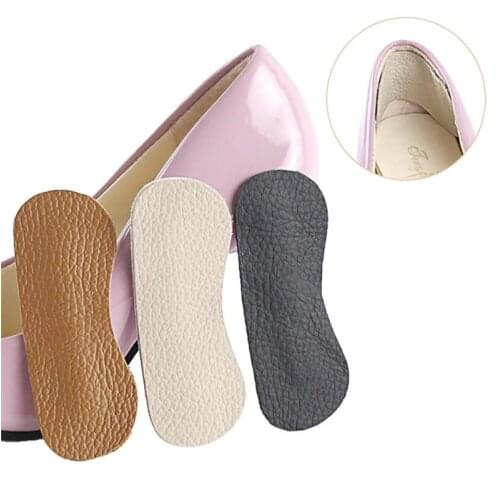1Pair Cow Leather Women Shoes Inserts Lady High Heel Liner Cushion Insole Adhesive Soft Pads Protector Shoes Accessories