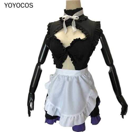 YOYOCOS FGO Mash Kyrielight Cosplay Sexy Lolita Dress Cute Maid Apron Dress Uniform Fate Grand Order Outfit Cosplay Costumes