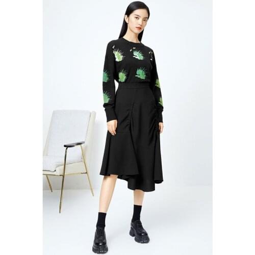 High-Waisted Skirt Female Casual Long Summer Midi Skirt Ladies Solid Patchwork Asymmetrical Korean Fashion Women Beach Sarong