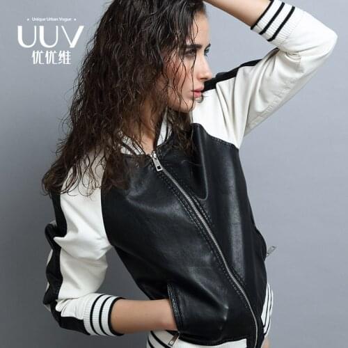 Jacket Women Red Black Leather Short Coat Female Faux Sheepskin Biker Jackets Jaquetas De Couro Femininas Y314