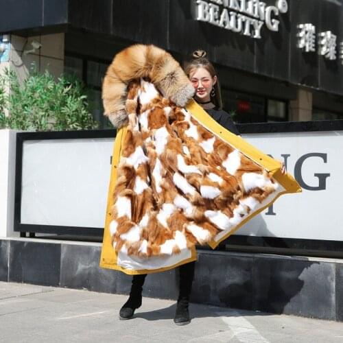 Winter Coat Women Real Fur Parka Fox Fur Coat for Womens Clothing Korean Real Fur Coat Abrigos Mujer Invierno 2020 YY1060