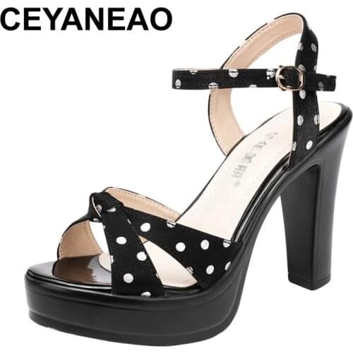 CEYANEAO High Heel Sandals Womens Summer 2021 New Platform Large Size Fashion Ladies Sandals