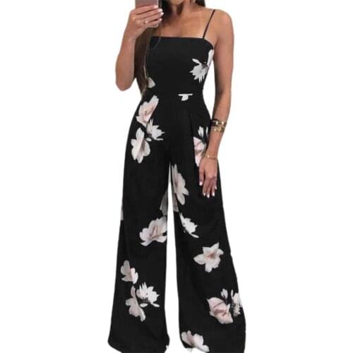 2021 Elegant Sexy Women Jumpsuits Floral Print Off-the-shoulder Bandage Summer Backless One-piece Female Jumpsuits for Holiday