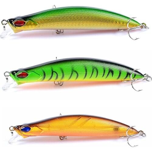 1PCS Minnow Fishing Lure Hard Artificial Bait 3D Eyes 12.4cm/14.4g Fishing Wobblers Diving 0.2m-2.1m Crankbait Minnows