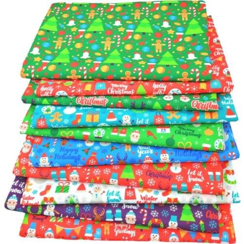 10pcs Happy Halloween Christmas Fabric Holiday Polyester Cotton Lining Fabric For Sewing Hobbies Dress Patchwork Handmade Decor