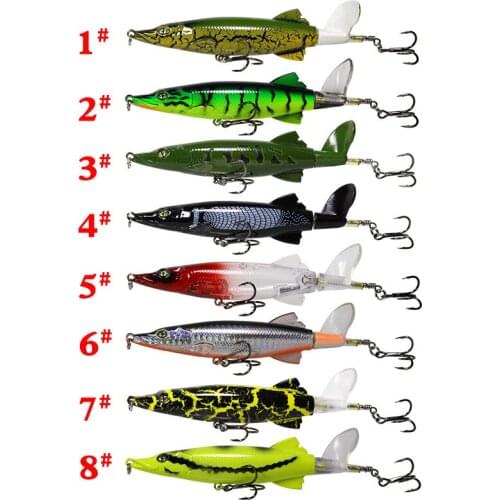 13cm 16g New Whopper Plopper Floating Popper Fishing Lure with Rotatable Soft Tail Artificial Hard Bait Swimbait Pesca