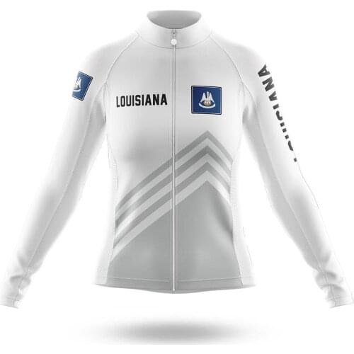 2021 Louisiana S4 White Cycling Jersey Long Sleeve Clothing Race Road Bike Shirts Bicycle Tops MTB Uniform Maillot