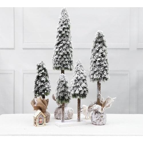60cm Nordic Artificial Flocking White Snow PE Christmas Tree Ornament Adornment Desktop Decoration Shopping Mall Scenes Decor