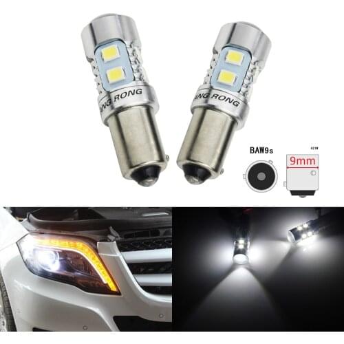 ANGRONG 2X HY21W BAW9s 10 SMD 2835 LED Bulb Sidelight Indicator Reverse Light Lamps