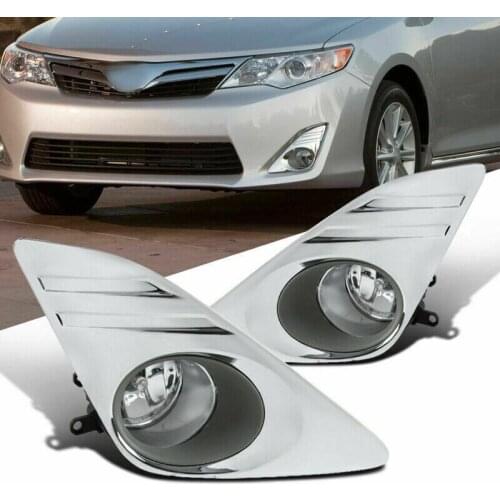 JanDeNing Car Fog Lights ForToyota Camry L/LE/XLE 2012-2014 Front Fog Lights Bumper Lamps Kit Switch Wiring Chrome Housing