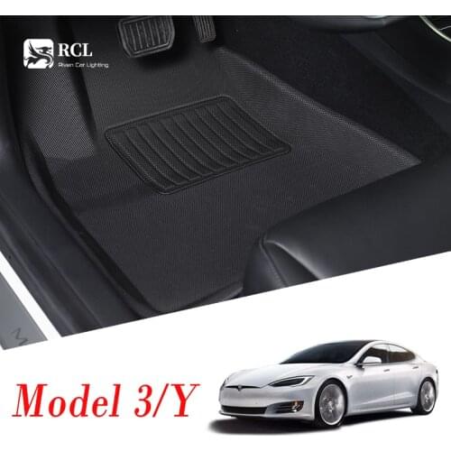 Car Trunk Mat Floor Mat Set Fully Surrounded Special Foot Pad Car Waterproof Non-Slip TPE XPE Modified For Tesla Model 3 Model Y
