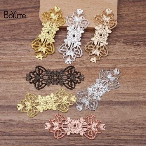 BoYuTe (30 Pieces/Lot) 31*74MM Metal Brass Filigree Flower Findings Diy Hand Made Jewelry Accessories Parts