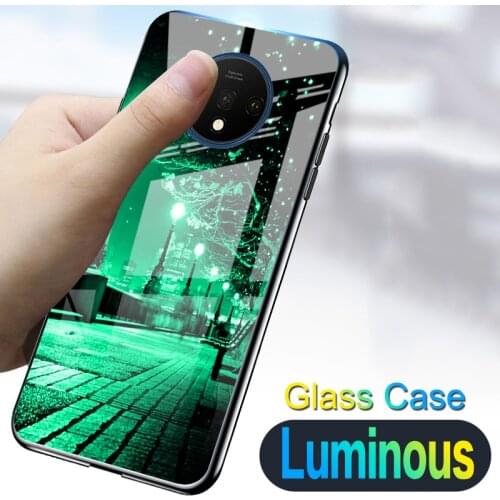 Luxury Starry Tempered Glass Luminous Case Funda For Oneplus 5 6 7 Pro 1+ Glass Back Cover For Oneplus 5T 6T 7T Pro Cases