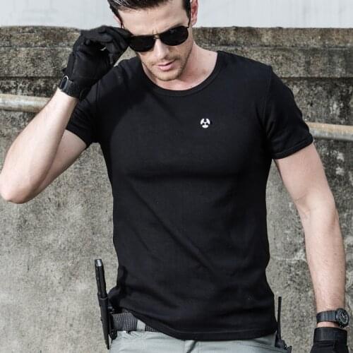 Summer Slim Stretch T Shirts Men Tactical Quick dry Running Sport T Shirt Male Fashion Fitness Tops Cotton Fishing Tees