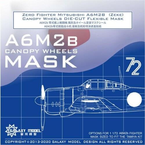 Galaxy C72003 1/72 Scale Canopy Wheels Flexible Mask for Tamiya A6M2b