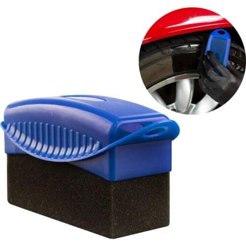 Wheel Polishing Waxing Sponge Tire Brush Cleaner Car Tire Cleaner for Protect Hand from Oil Dirt