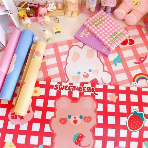 Kawaii Portable Large Mouse Pad Laptop Waterproof PU Leather Desk Mat Computer Mousepad Keyboard Table Cover