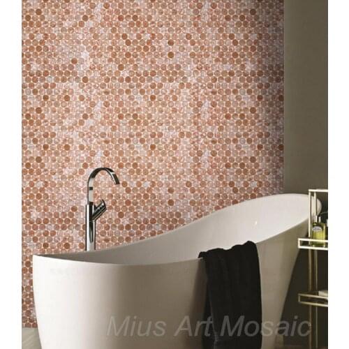 American style gold line penny glass classic mosaic tile bathroom room shower room