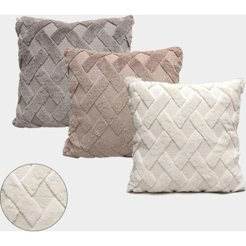 Square Shaggy Velvet Pillow Cases Plush Home Decorative Throw Waist Cushion Cover Soft Solid Color Bed Sofa Pad Case Decor D30