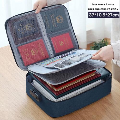 Multi-Function Box File Passport Sorting Password Package Thickened Document Storage Bag household Multi-Layer Large-Capacity