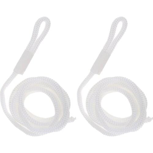 2pcs Marine Double Braided Nylon Dock Line Dockline D: 1/4 inch 6mm L: 5ft 150cm - White