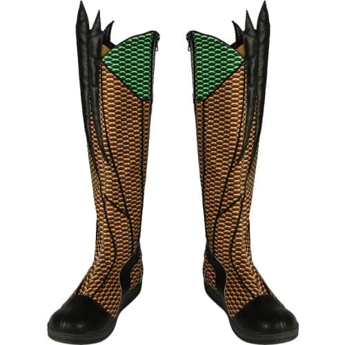 The Boys Cosplay Costume Hero THE DEEP Green Long Boots For Men Fancy Halloween Carnival Shoes Accessories