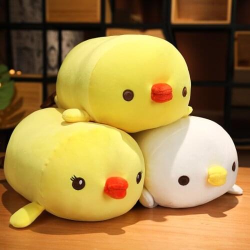 Soft cute yellow chicken pillow super soft animal plush stuffed toy cute yellow chicken pillow back nap pillow doll girls gift