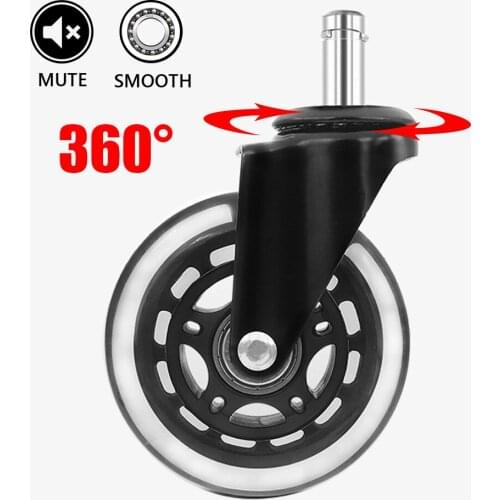 5Pcs Chair Caster Soft Safe Fit Set Replacement Furniture Hardware 3 Inch Swivel 360 Degree Mute Roller Rubber Office Universal