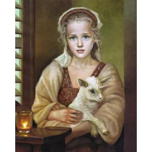 Girl painting Cross Stitch Kits Art Crafts Sewing kit Top Quality Embroidery Needlework DIY 14CT Unprinted Decor Handmade