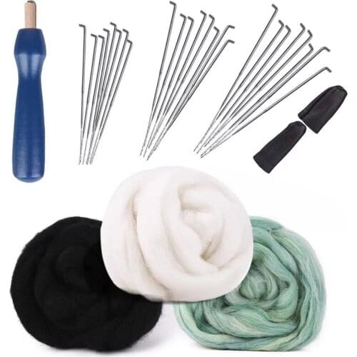 LMDZ DIY Wool Felt Kit Handle Wool Felting Tools Handmade Felt Needle 1 Wooden Felting Handle For DIY Craft