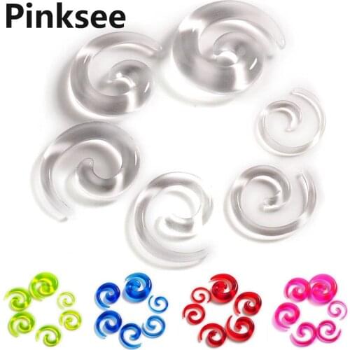 12pcs Chic Spiral Ear Taper Gauge Acrylic Ear Plug Expander Stretcher Flesh Tunnel Kit Piercing Body Jewelry Wholesale