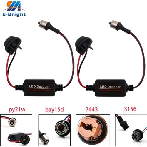 2PCS 1156 BA15S BAU15S 1157 3156 3157 7440 7443 Load Resistor LED Decoder NO OBC Error For LED Turn Lights 9-36V