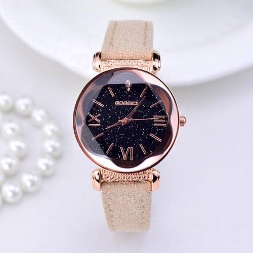 New Luxury Watches For Women - Leather Strap Rose Gold Ladies Watch - Fashion Wild Dress Quartz Girl Wristwatch. Eight Colors
