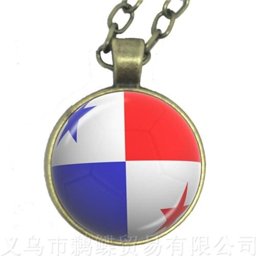 2018 Cup Necklace Panama,Australia,Egypt,Argentina,Russia,Germany,Denmark,Poland Nation Flag Football Match Funs Gift Pendant