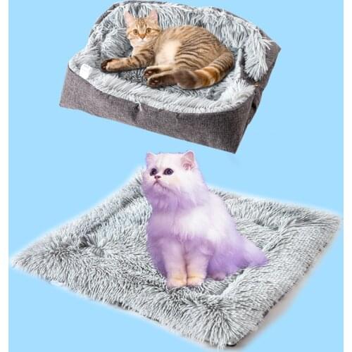 Plush Kennel Pet Cat Mat Small Dog Mat Autumn and Winter Dual-purpose Cat Litter Cat Bed 61x51cm