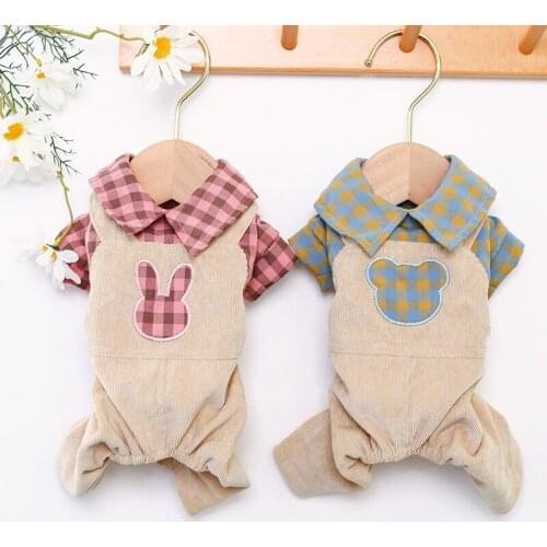 Cute Monkey Pet Striped Jumpsuit Pet Warm Clothes For Small Dogs Puppy Pajamas Costume Suit For Chihuahua Dog Cats Clothing Pug